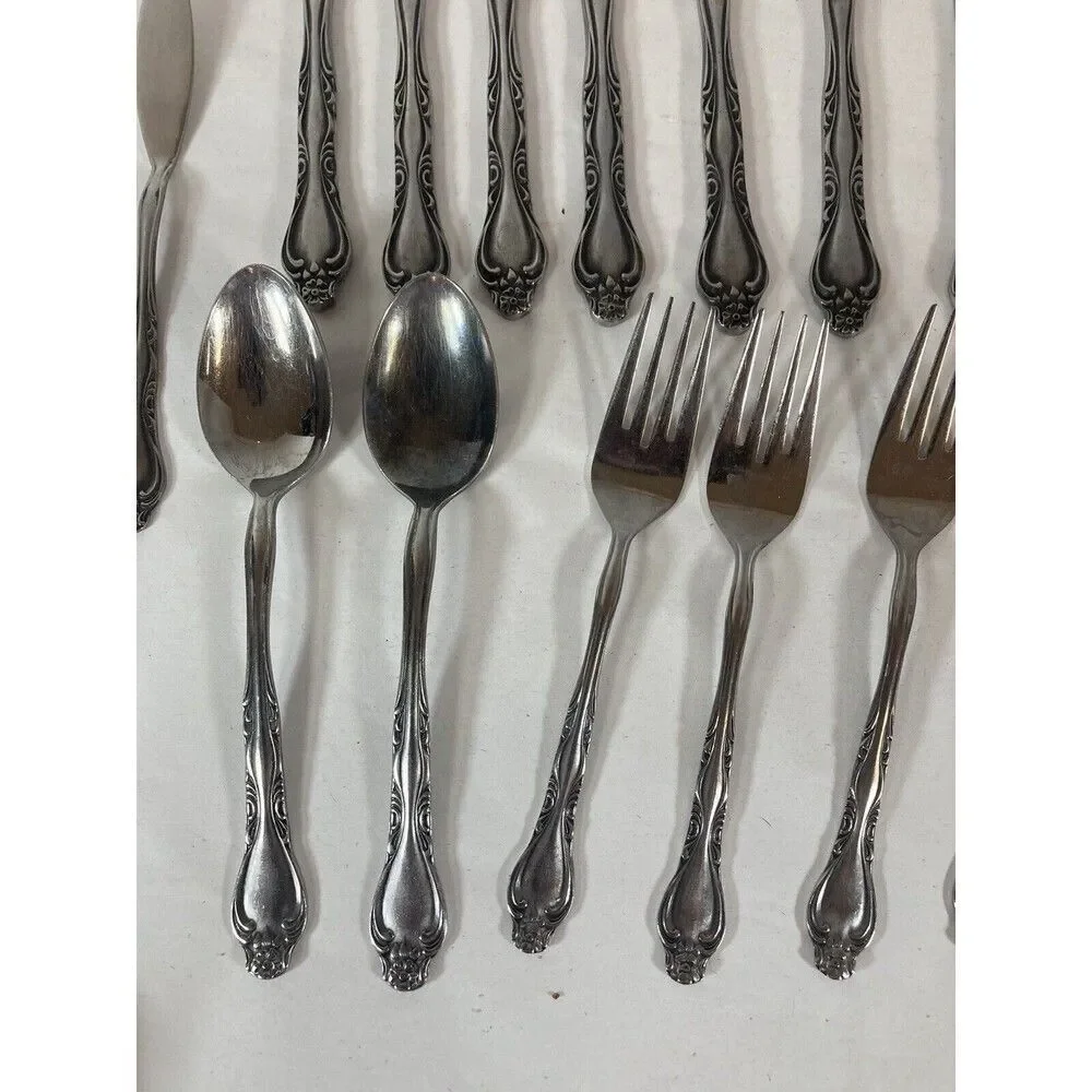 Orleans PRYTANIA Stainless Steel Japan Lot Of 16 Pieces Salad Forks Knives Spoon